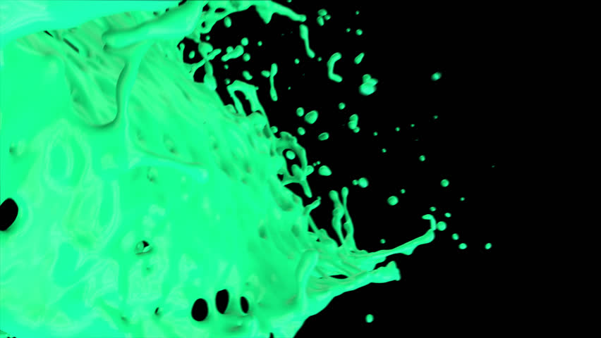 Blue And Green Paint Splashes Collide In Slow Motion (FULL HD) Stock ...