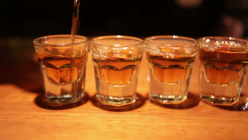 Tracking Shot Of Bourbon Shots Stock Footage Video 3702653 - Shutterstock