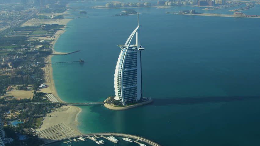 DUBAI, UAE - November 18, 2012: Aerial View Dubai Coastline, Burj Al ...