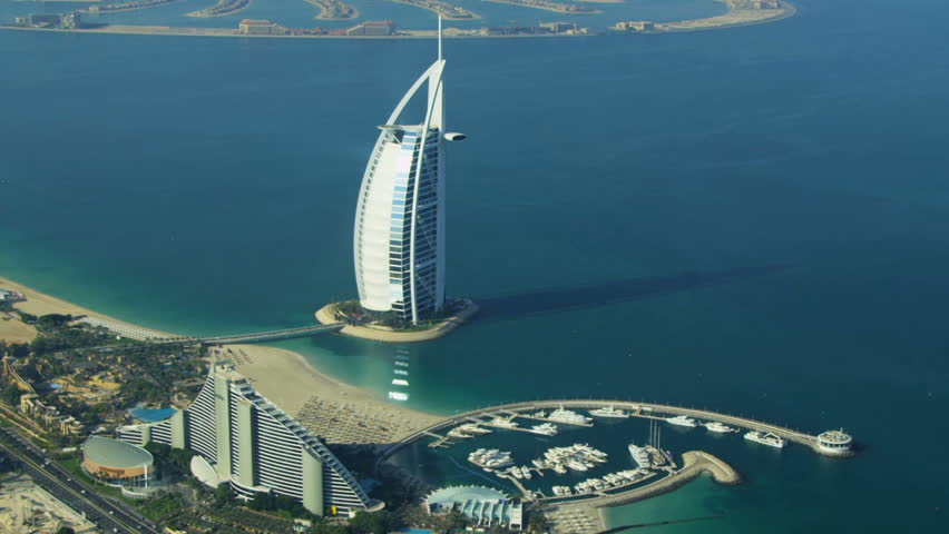 DUBAI, UAE - November 18, 2012: Aerial View Dubai Coastline, Burj Al ...