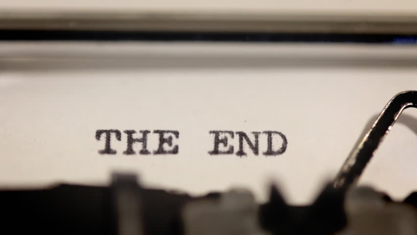 THE END: Typed On An Old Fashioned Typewriter Stock Footage Video ...