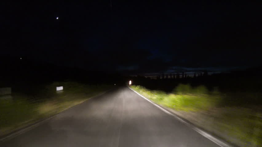 Driving On A Countryside Road At Night Stock Footage Video 3916127 ...