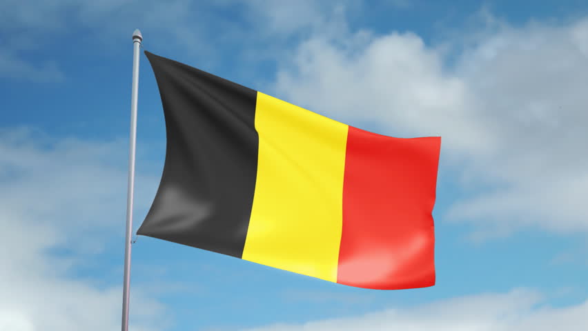 HD 1080p Clip With A Slow Motion Waving Flag Of Belgium. Seamless, 12 ...
