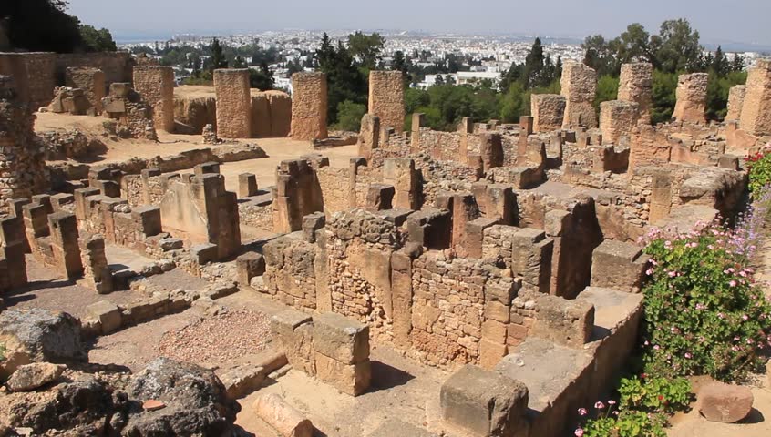 Ruins Of Ancient Carthage In Tunisia. Carthage Is A Major Urban Centre ...