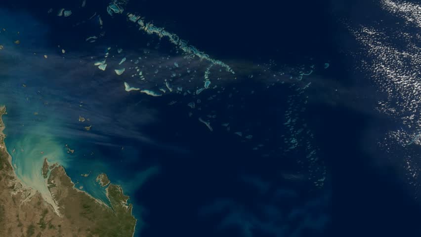 Great Barrier Reef - QLD- Australia - From Space Stock Footage Video ...