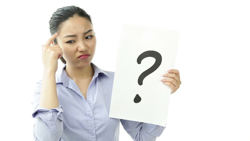 Confused Student Standing In Front Of Whiteboard With Question Mark At ...