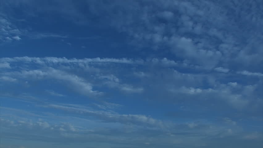Thin Clouds Moving In The Deep Blue Sky - Time Lapse Stock Footage ...
