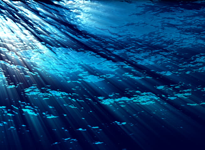 HD - Underwater Ocean Waves Ripple And Flow With Light Rays (Loop ...