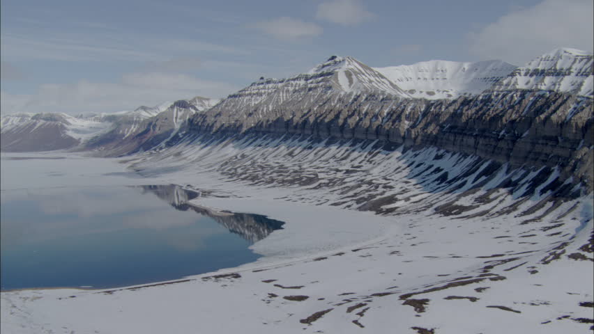 Polar Frozen Tundra. Stunning View Of The Polar Tundra. Steep Mountain ...