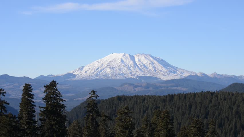 Mount St Helens Visible In The Skyline Of The City Of Portland, Oregon ...