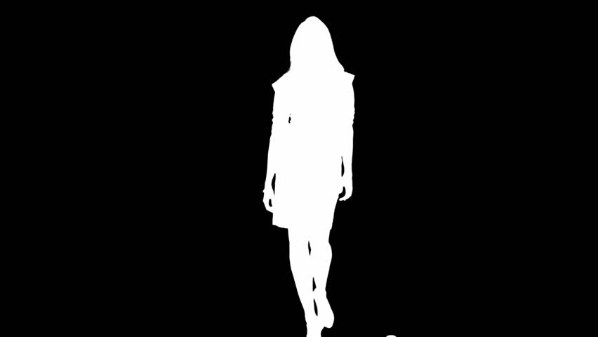 A White Silhouette Of A Female Model Walking And Strutting In A Static ...