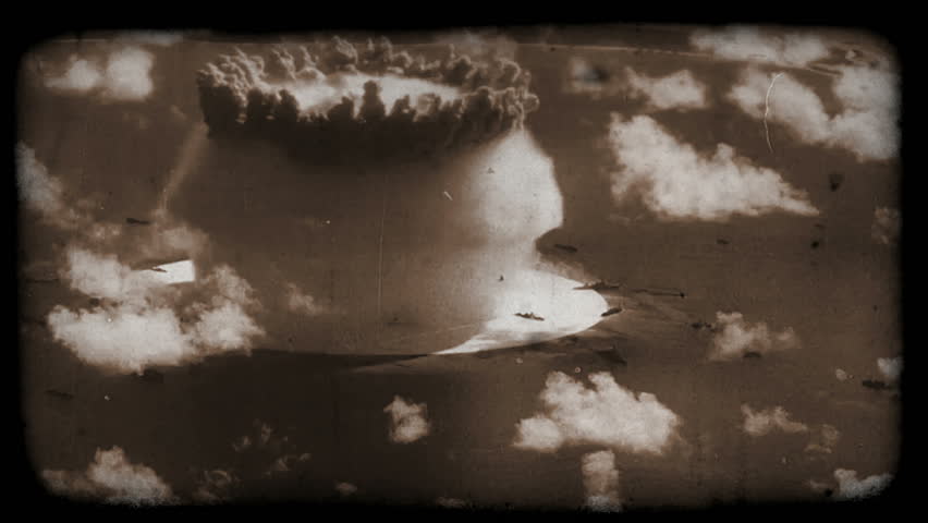 Nuclear (atomic) Testing In The Pacific (old Film Style). Perfect For ...