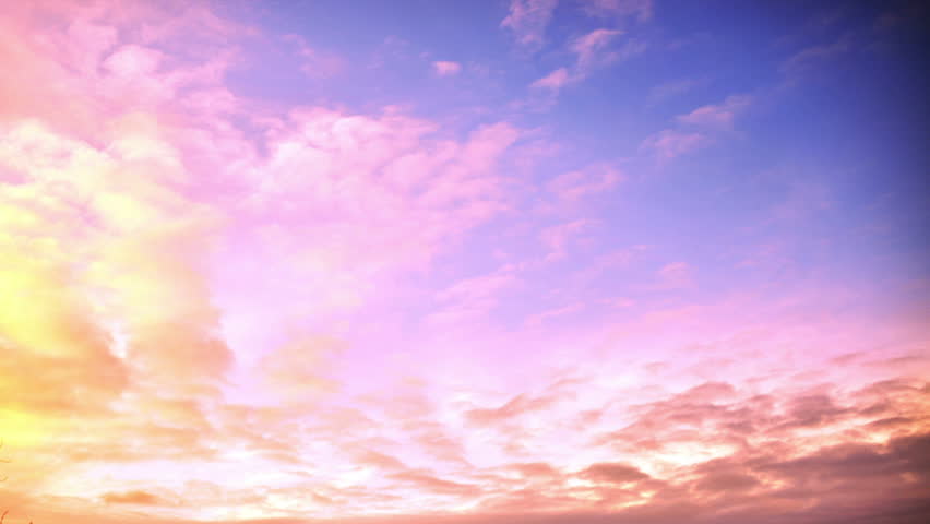 4k Timelapse Of Beautiful Pink Sunset Sky Turning To Blue Evening Sky ...