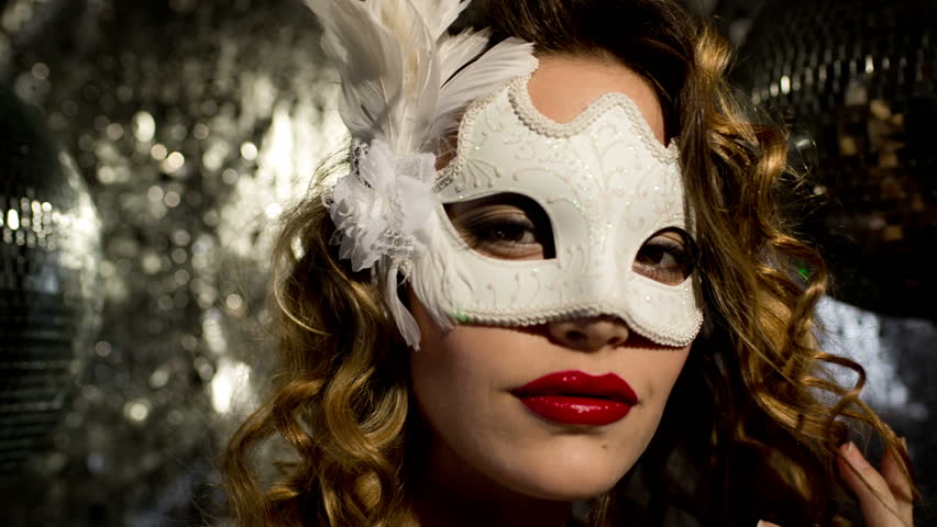 Beautiful Sexy Female With Venetian Carnival Mask. Useful For Parties ...