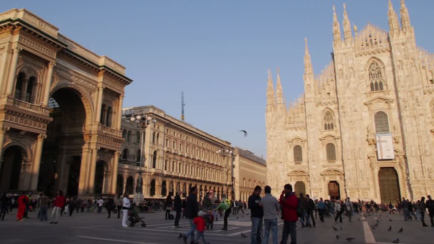 Monuments And Landmarks Of Italy, View Of Milan City, Duomo Square And ...