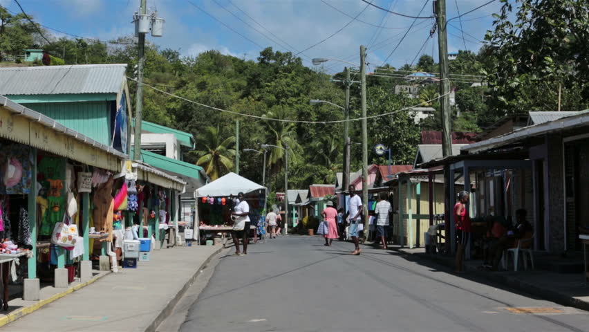 Scenic Soufriere Town And Pitons Saint Lucia Stock Footage Video ...