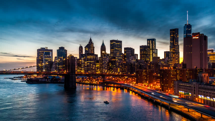 New York City Time Lapse From Above The East River. Stock Footage Video ...