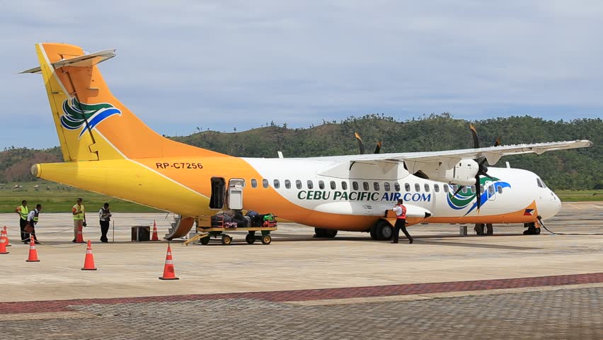 BUSUANGA, PHILIPPINES - FEBRUARY 08, 2014 : Cebu Pacific Airplane In ...