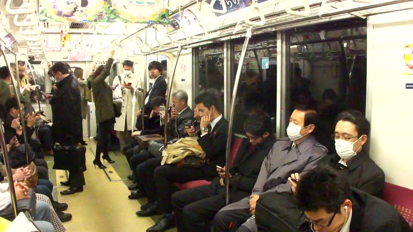 TOKYO - MARCH 24: Unidentified People On The Tokyo Subway On March 24 ...