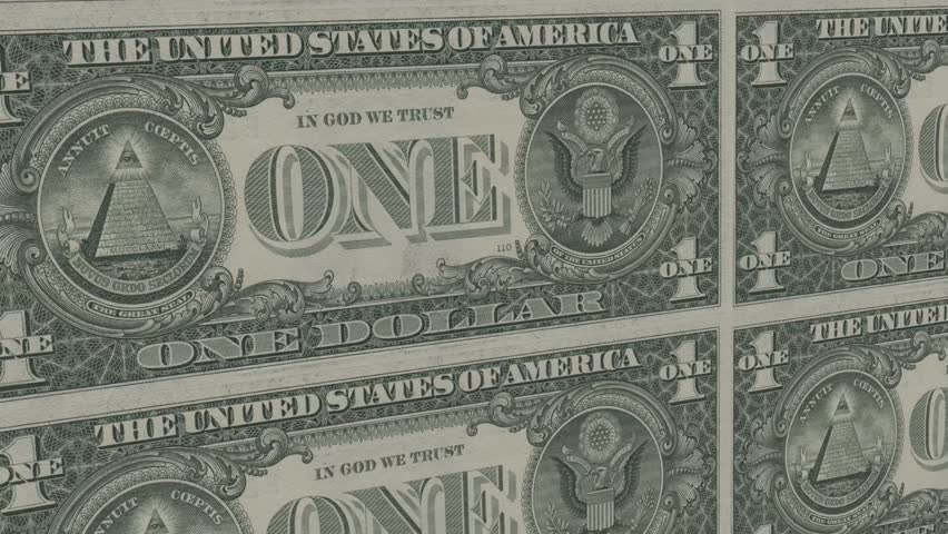 The All Seeing Eye On The Back Of The US Dollar Bill Glows And Emits ...