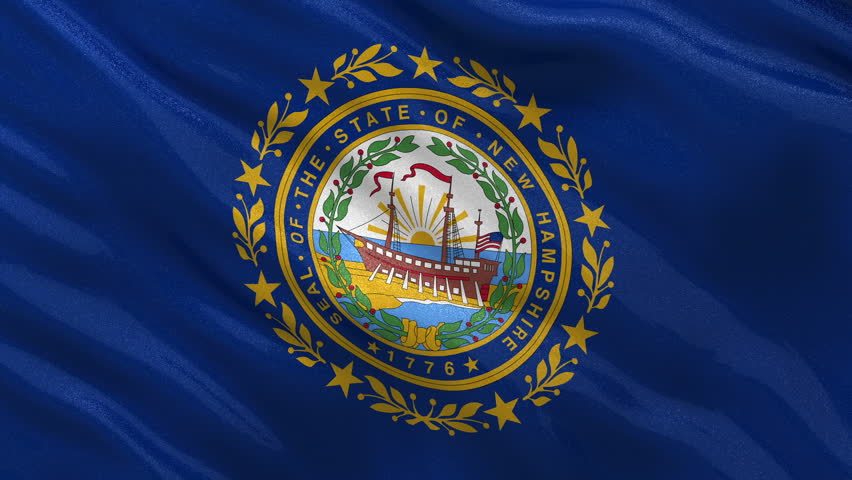 Waving New Hampshire State Flag, Ready For Seamless Loop. Stock Footage ...