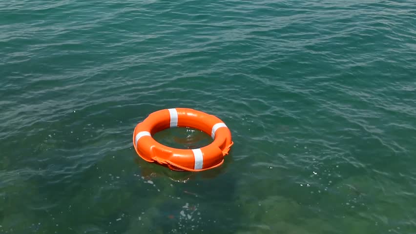 A Man Drowning, Somebody Throws Him A Lifebuoy And Rescues Him/You ...