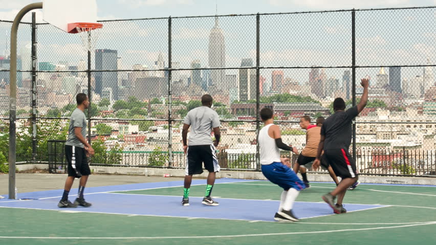 NEW JERSEY - JUNE 27, 2014: Basketball Game With View Of Empire State ...