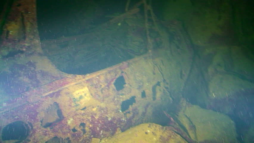 Wreck Diving, Sunken Aircraft In Truk Lagoon, Micronesia Stock Footage ...