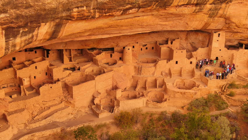 Mesa Verde 15 Zoom Out Cliff Palace Native American Ruins Colorado USA ...