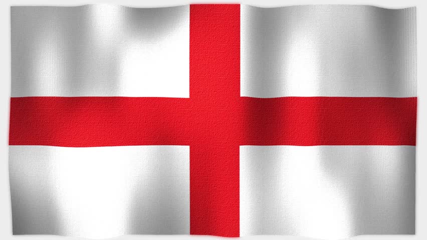 Flag Of England Waving With Realistic Cloth Texture. Loop Animation ...