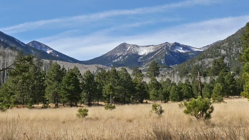 Scenic view of Humphrey's Peak from Lockett Meadow in northern Arizona ...