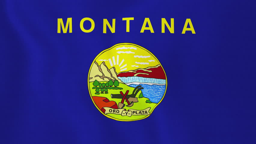 Flag Of Montana In The Shape Of Montana State With The USA Flag In The ...